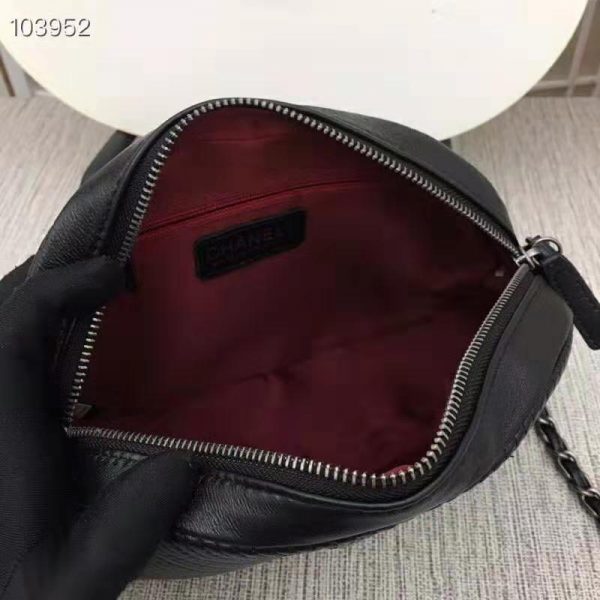 Chanel Women Small Camera Case in Lambskin Leather-Black (8)