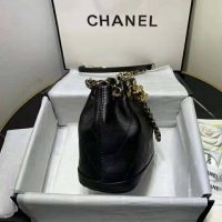Chanel Women Small Drawstring Bag in Calfskin Leather-Black (1)