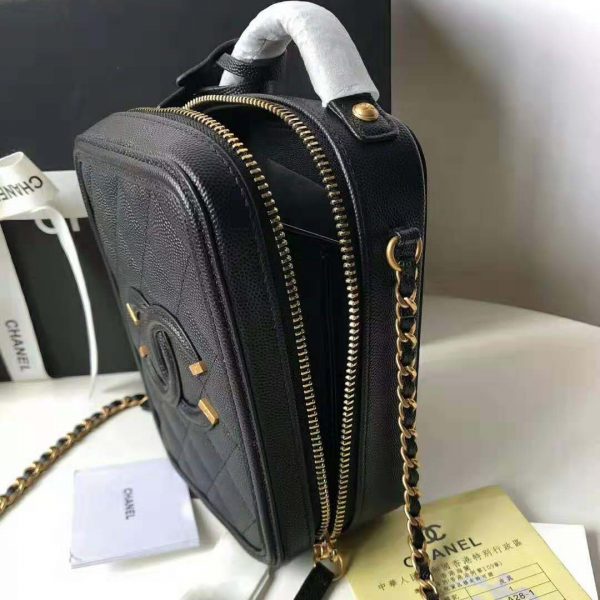 Chanel Women Vanity Case in Grained Calfskin Leather-Black (7)