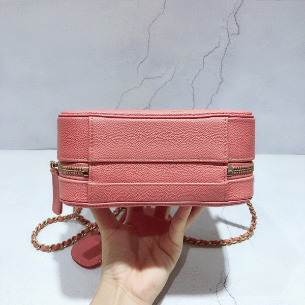 Chanel Women Vanity Case in Grained Calfskin Leather-Pink (4)