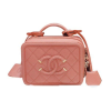 Chanel Women Vanity Case in Grained Calfskin Leather-Pink