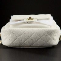 Chanel Women Vanity Case in Grained Calfskin Leather-White (6)