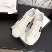 Gucci Men Ace Embroidered Sneaker with Embroidered Tiger Appliqué-White (1)