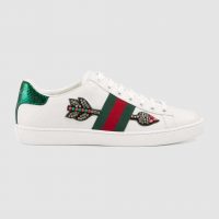 Gucci Unisex Ace Embroidered Sneaker with Arrow Appliqués-White