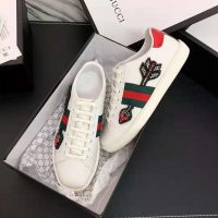 Gucci Unisex Ace Embroidered Sneaker with Arrow Appliqués-White (1)