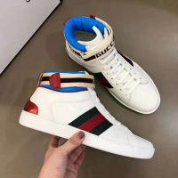 Gucci Unisex Ace Gucci Stripe High-Top Sneaker-White (1)