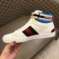 Gucci Unisex Ace Gucci Stripe High-Top Sneaker-White (1)