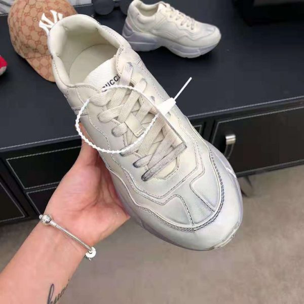 Gucci Unisex Rhyton Leather Sneaker-Beige (7)