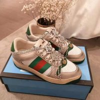 Gucci Women’s Screener Sneaker with Crystals 3.6cm Height-Green (6)