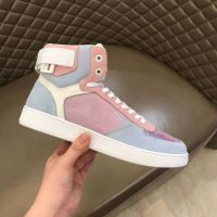 Louis Vuitton LV Unisex Rivoli Sneaker Boot Shoes Blue and Pink (1)