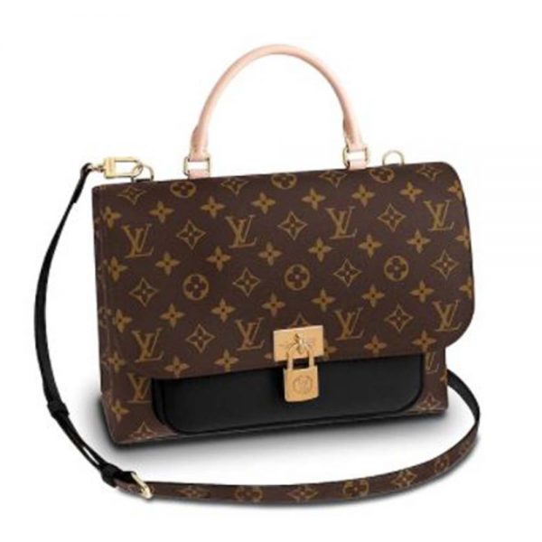 Louis Vuitton LV Women Marignan Bag in Monogram Canvas and Calf Leather-Black (1)