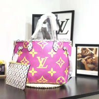 Louis Vuitton LV Women Neverfull MM Bag in Monogram Canvas-Pink (1)