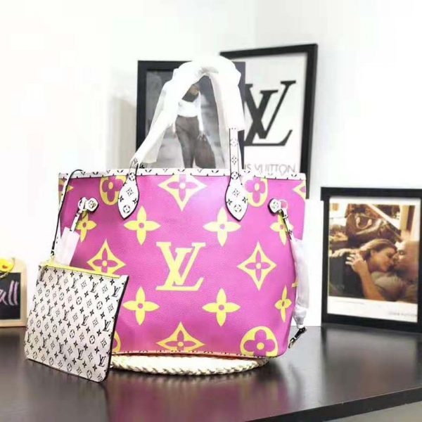 Louis Vuitton LV Women Neverfull MM Bag in Monogram Canvas-Pink (2)
