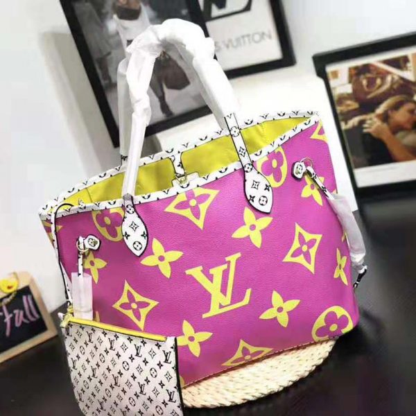 Louis Vuitton LV Women Neverfull MM Bag in Monogram Canvas-Pink (3)