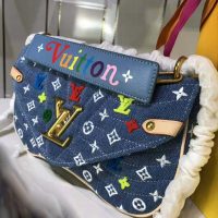 Louis Vuitton LV Women New Wave Chain Bag MM-Blue (1)