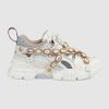 Gucci Women Flashtrek Sneaker with Removable Crystals 5.6cm Height-White