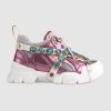 Gucci Women Flashtrek Sneaker with Removable Crystals 5.6cm Height-Pink