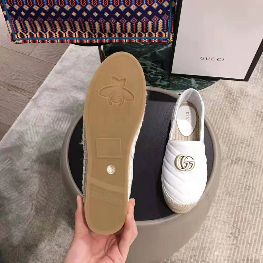 gucci_women_leather_espadrille_with_double_g_in_m_7__2 Gucci AAA-grade Dupe Women Leather Espadrille with Double G in Matelassé Chevron Leather-White - Image 6
