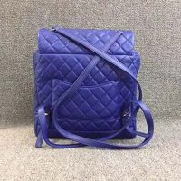 Chanel Women Backpack in Embossed Diamond Pattern Goatskin Leather-Purple (5)