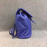Chanel Women Backpack in Embossed Diamond Pattern Goatskin Leather-Purple (5)