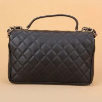 Chanel Women CF Flap Bag in Calfskin Leather with Top Handle-Black (7)