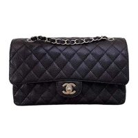 Chanel Women CF Flap Bag in Diamond Pattern Calfskin Leather-Black (4)