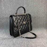 Chanel Women Kelly Flap Bag in Goatskin Leather-Black (9)