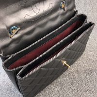 Chanel Women Kelly Flap Bag in Goatskin Leather-Black (9)