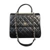 Chanel Women Kelly Flap Bag in Goatskin Leather-Black