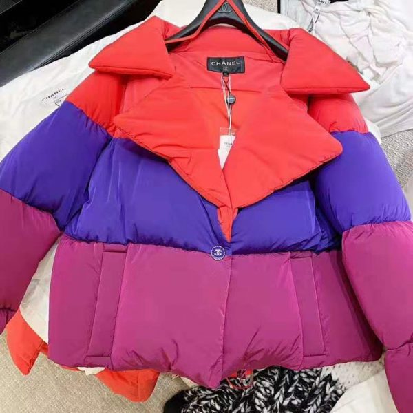 Chanel Women Mixed Fibers Red Purple & Fuchsia Jacket (5)