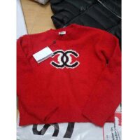 Chanel Women Pullover Wool and Mixed Fibers & Cashmere Sweater-Red (5)