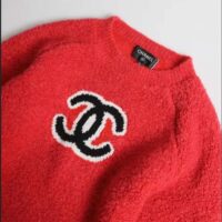 Chanel Women Pullover Wool and Mixed Fibers & Cashmere Sweater-Red (5)