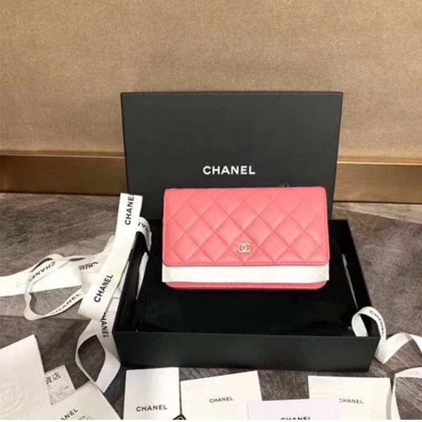Chanel Women Wallet On Chain Flap Bag in Goatskin Leather-Pink (3)