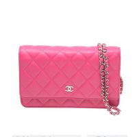 Chanel Women Wallet On Chain Flap Bag in Goatskin Leather-Pink (4)