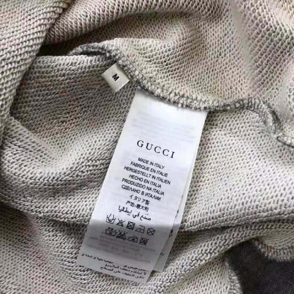 Gucci Men Hooded Sweatshirt with Deer Patch in 100% Cotton-Grey (10)