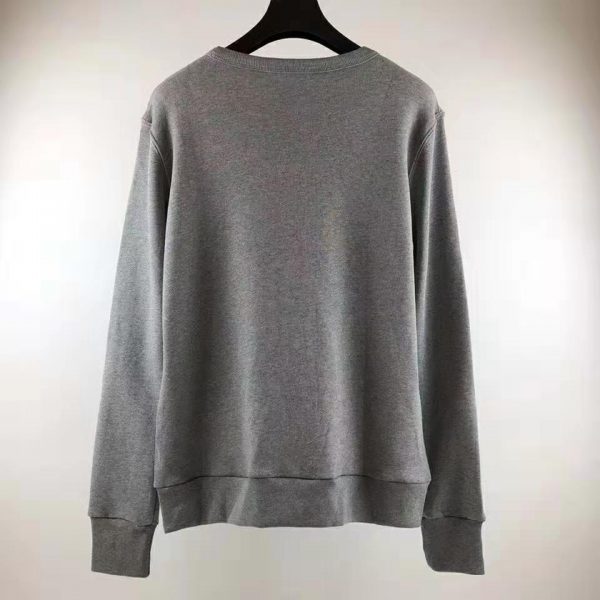 Gucci Men Hooded Sweatshirt with Deer Patch in 100% Cotton-Grey (3)