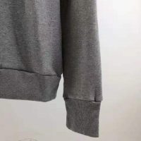 Gucci Men Hooded Sweatshirt with Deer Patch in 100% Cotton-Grey (1)
