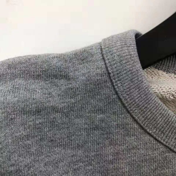 Gucci Men Hooded Sweatshirt with Deer Patch in 100% Cotton-Grey (9)