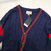 Gucci Men Oversize Cable Knit Cardigan Sweater-Navy (13)