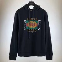 Gucci Men Oversize Sweatshirt with Gucci Logo in 100% Cotton-Black (1)