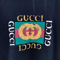 Gucci Men Oversize Sweatshirt with Gucci Logo in 100% Cotton-Black (1)