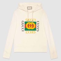 Gucci Men Oversize Sweatshirt with Gucci Logo in 100% Cotton-White (1)