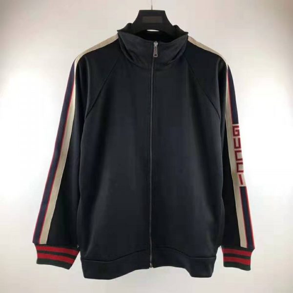 Gucci Men Technical Jersey Jacket-Black (9)