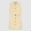 Gucci Women Cady Silk Wool Vest with Double G-White