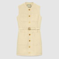 Gucci Women Cady Silk Wool Vest with Double G-White (1)