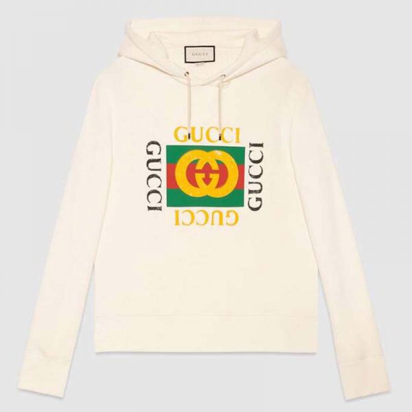 Gucci Women Oversize Sweatshirt with Gucci Logo in 100% Cotton-White (2)