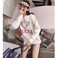 Gucci Women Oversize Sweatshirt with Gucci Tennis in 100% Cotton-White (1)