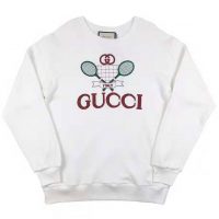 Gucci Women Oversize Sweatshirt with Gucci Tennis in 100% Cotton-White (1)