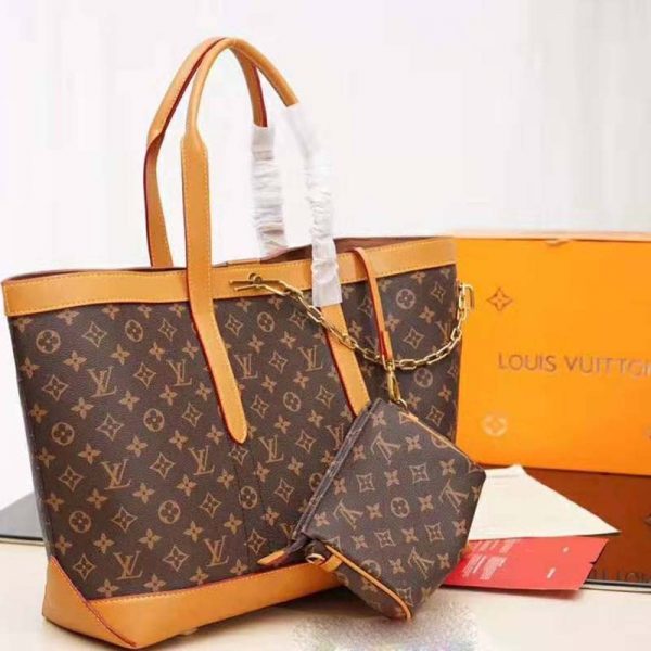 Louis Vuitton LV Men Cabas Voyage in Iconic Monogram Canvas and Natural Leather-Brown (5)