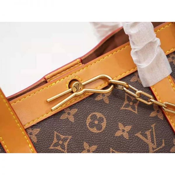 Louis Vuitton LV Men Cabas Voyage in Iconic Monogram Canvas and Natural Leather-Brown (6)